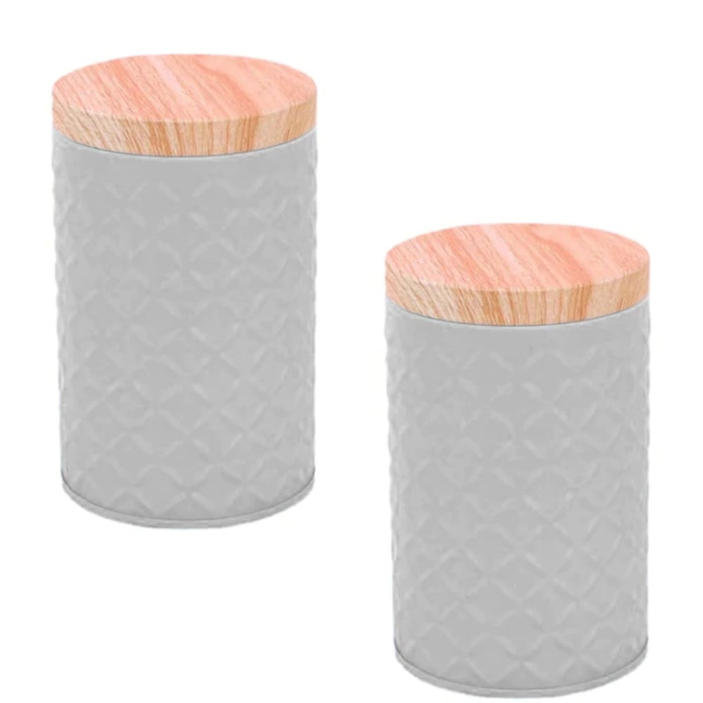 Kit 2 Pote Organizador De Cozinha Lata Decorativo Para Casa