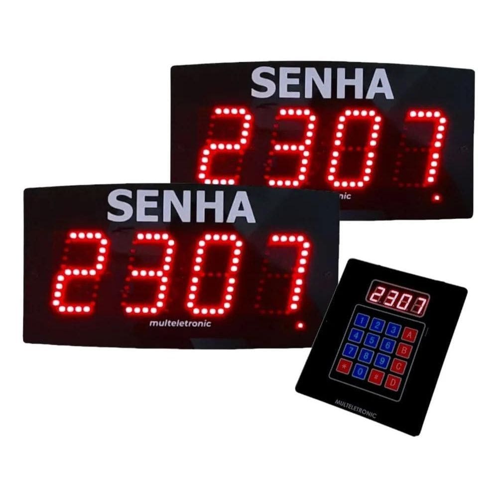 2X Conjunto 2 Painéis Senha Digital Multeletronic Com Teclad