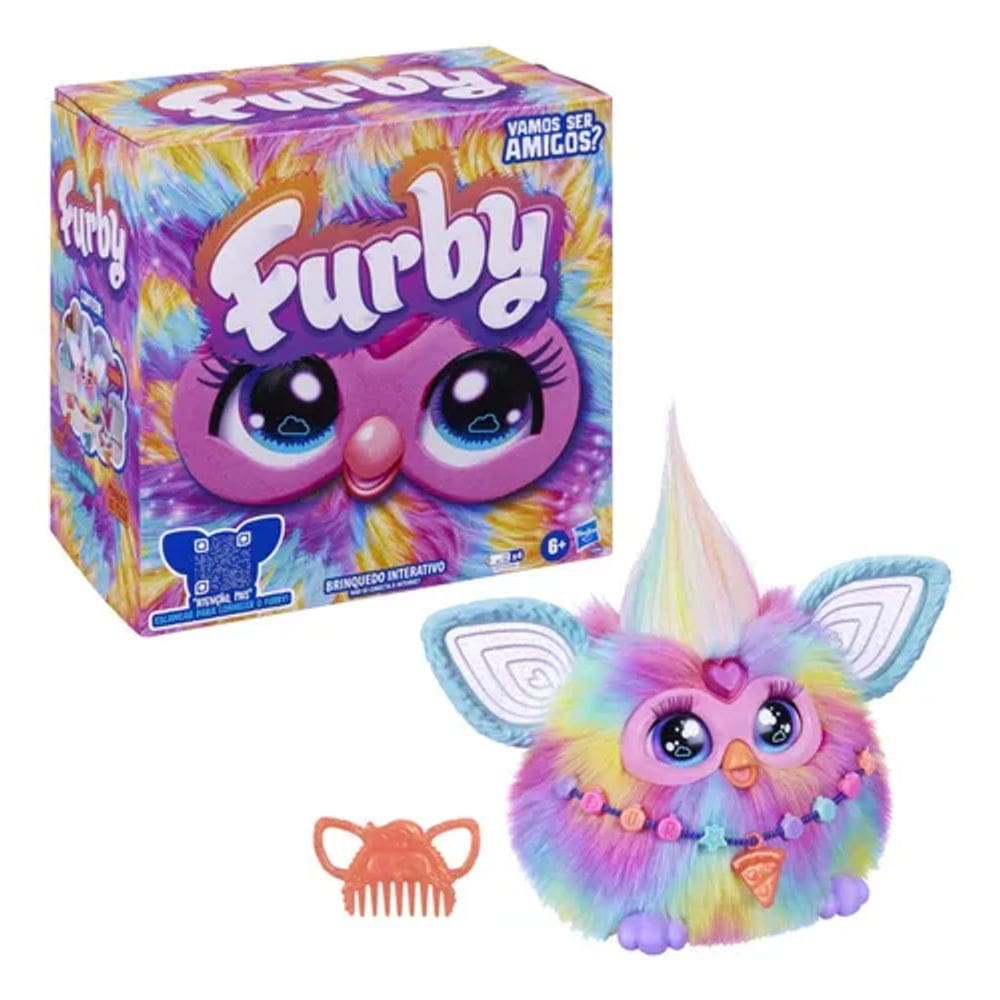 Furby Tie Dye Pelúcia Interativa 15 Acessórios Fashion - Hasbro F8900