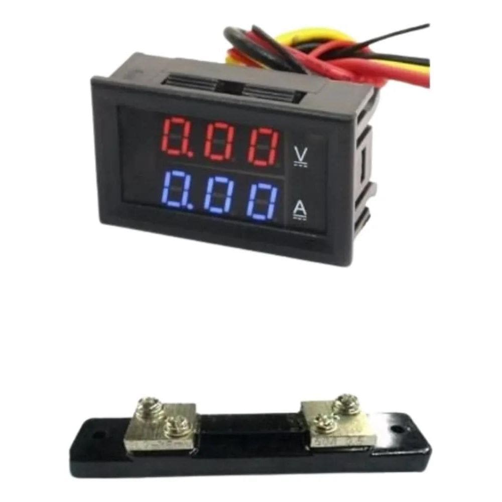 2X Voltímetro Amperímetro + Shunt Dc 0-100V 0-50A