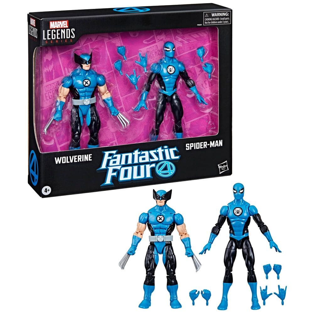 Figuras de ação da série Marvel Legends Wolverine e Homem-Aranha