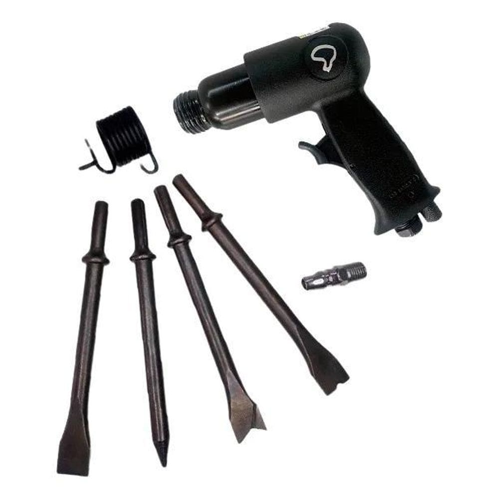 2X Martelete Pneumático Potente 150Mm Com Kit De 4 Cinzéis