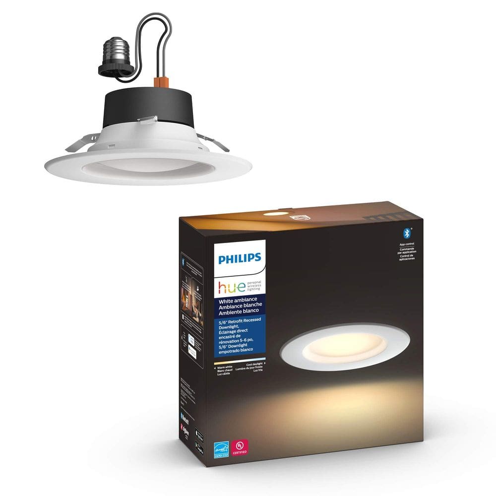 Luminária embutida LED inteligente Philips Hue 5/6 polegadas branca Ambiance