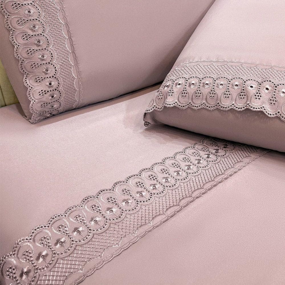 Jogo De Cama Lençol Casal D Mais 4 Peças - Rosê - 100% Poliéster
