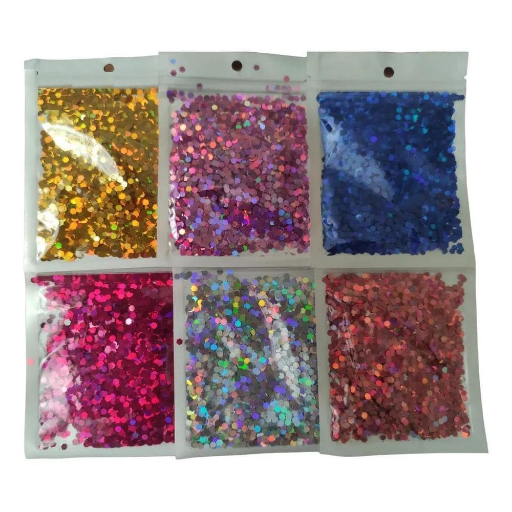 2X 12 Confete Holográfico Octagonal 3Mm Balão Bubble Látex F