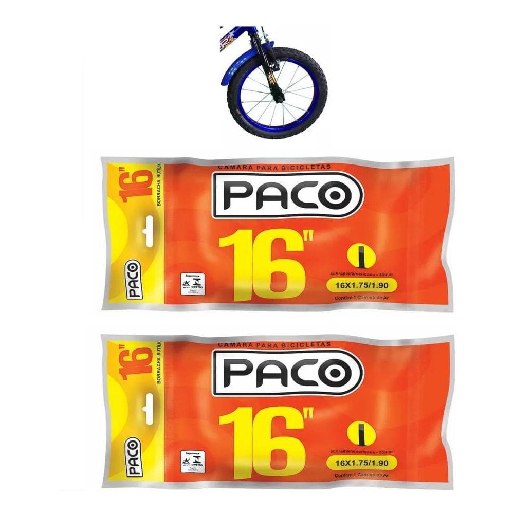 2X 2 Camara De Ar Aro 16 Para Bicicleta Infantil O Par