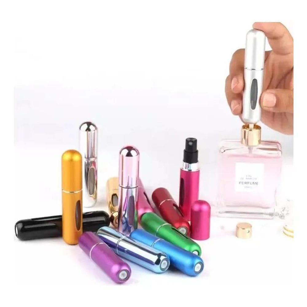 Kit 5Pçs Mini Frasco Porta Perfume Recarregável Bolsa Viagem