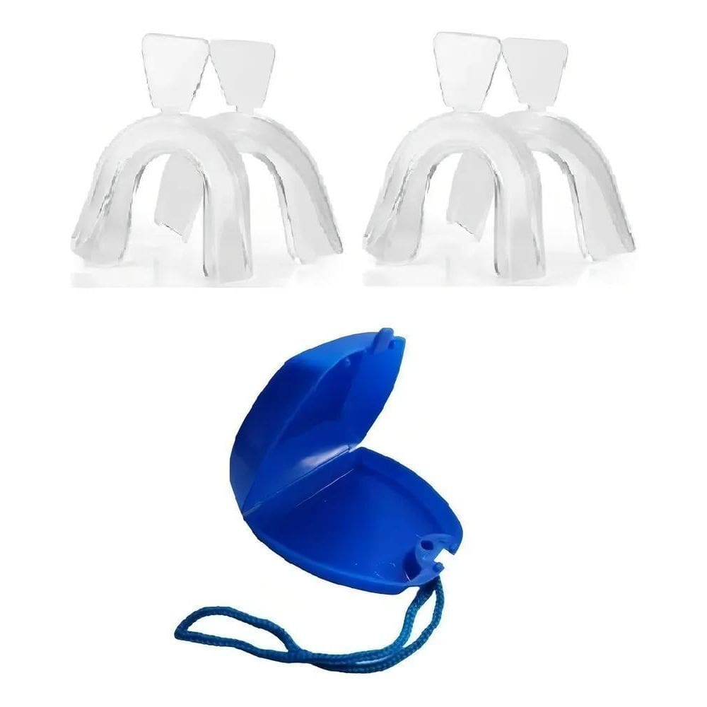 2X Protetor Bucal Anti Bruxismo 2 Moldeira + 1 Porta Molde A