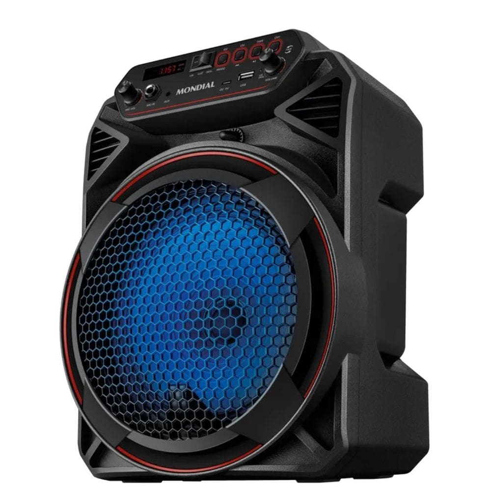 Caixa de Som Amplificada Bivolt Bateria Recarregável Potência 150w Função TWS Bluetooth Mondial