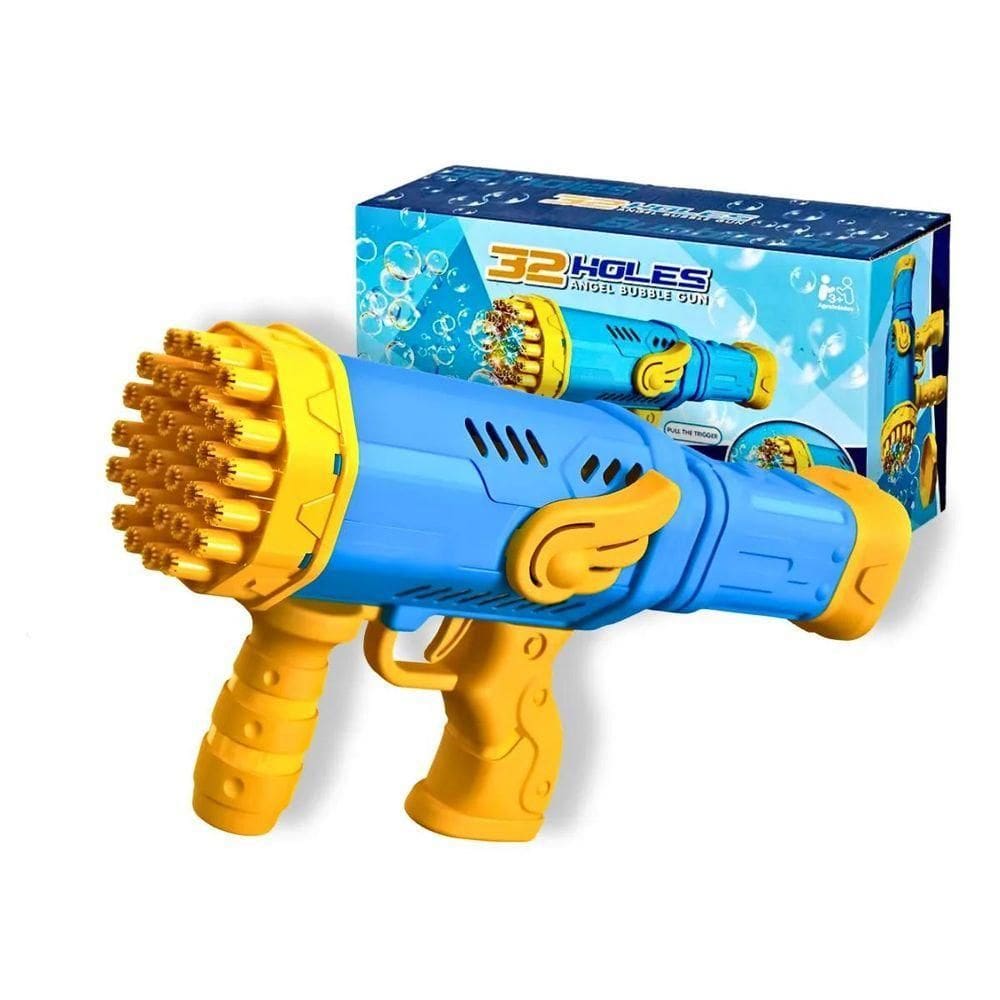 Pistola Bolhas Sabao Automatica Infantil Luz Led Diversao