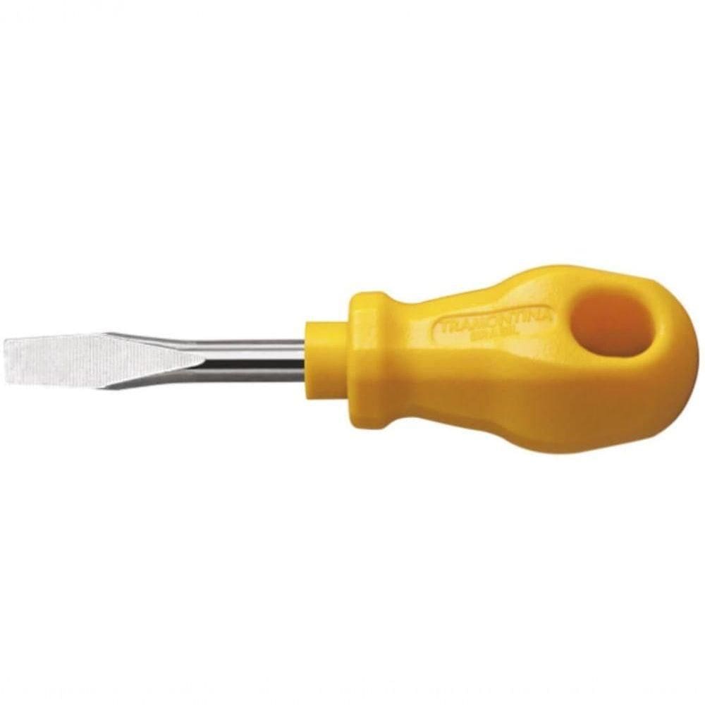 Chave De Fenda Toco Tramontina Master Yellow 1-4x1.1-2” Com Ponta Chata