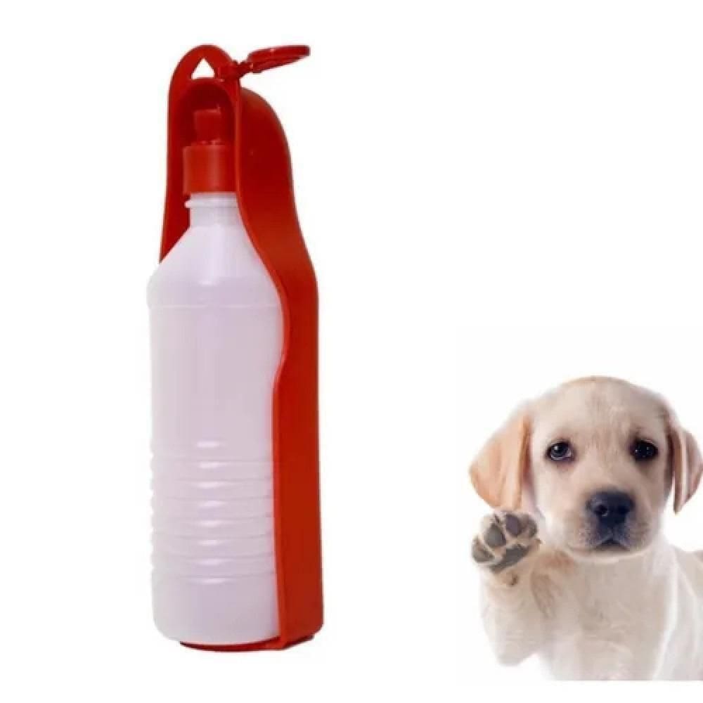 Bebedouro Garrafa Portátil Cachorro 500ml Viagem Carro Passeio Pet Aqua Dog Uso Externo Vermelho
