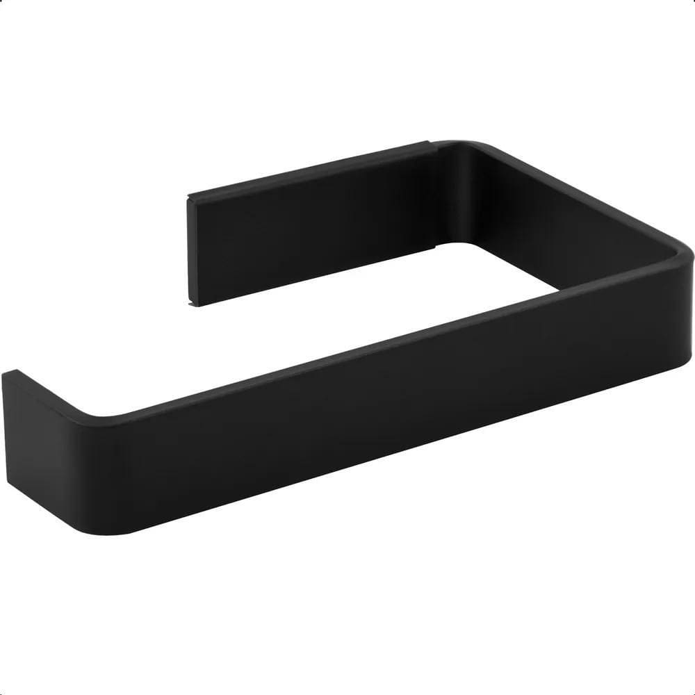 2X Suporte De Papel Higiênico Preto Banheiro Porta Papel Met