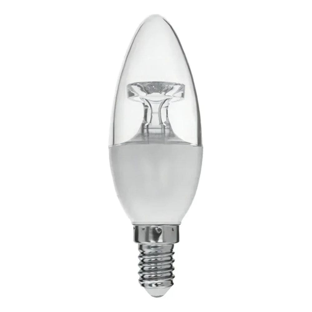 2X Lâmpada Vela Cristal Balão E14 Led 4,7W 6500K Luz Branco-