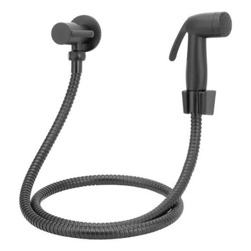 Ducha Higiênica Preto Banheiro Completa Metal 1/4V Modelar M