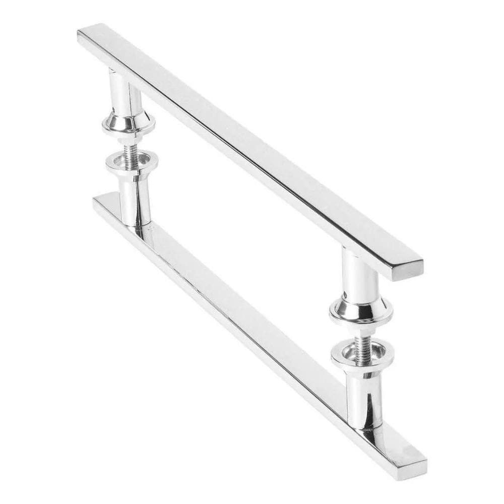 2X Puxador Inox Para Porta De Correr Vidro Madeira 30Cm M.S