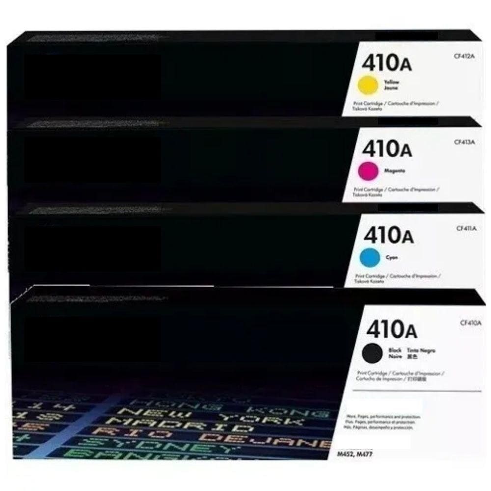 Kit 4 Toner Cf410a 410a Cf-410a M452dw M452dn M477fdw M477fnw M477fdn autêntico