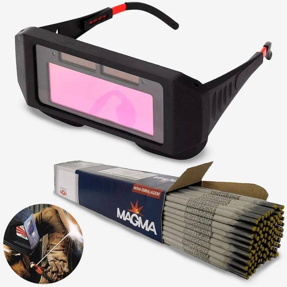2X Oculos Solda Com Escurecimento Automatico + 0,5 Kg Eletro