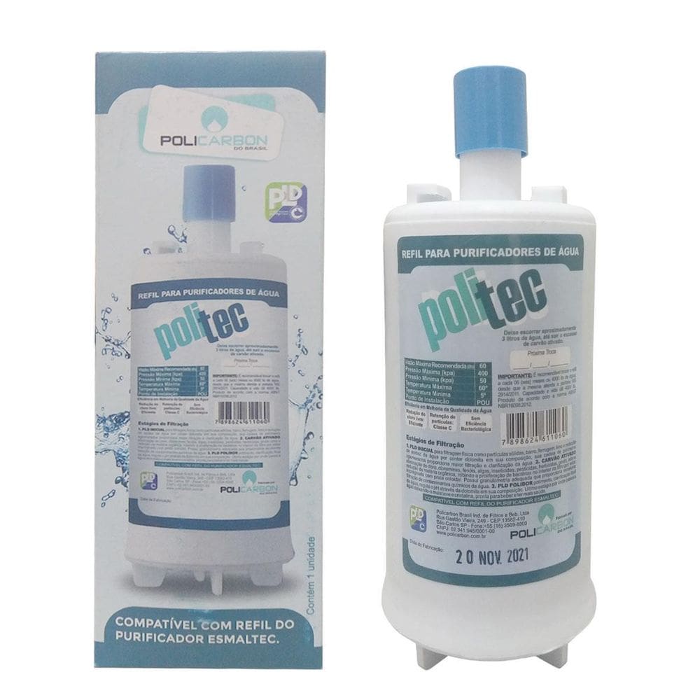 Refil Filtro Compatível Purificador De Água Esmaltec Acqua 7