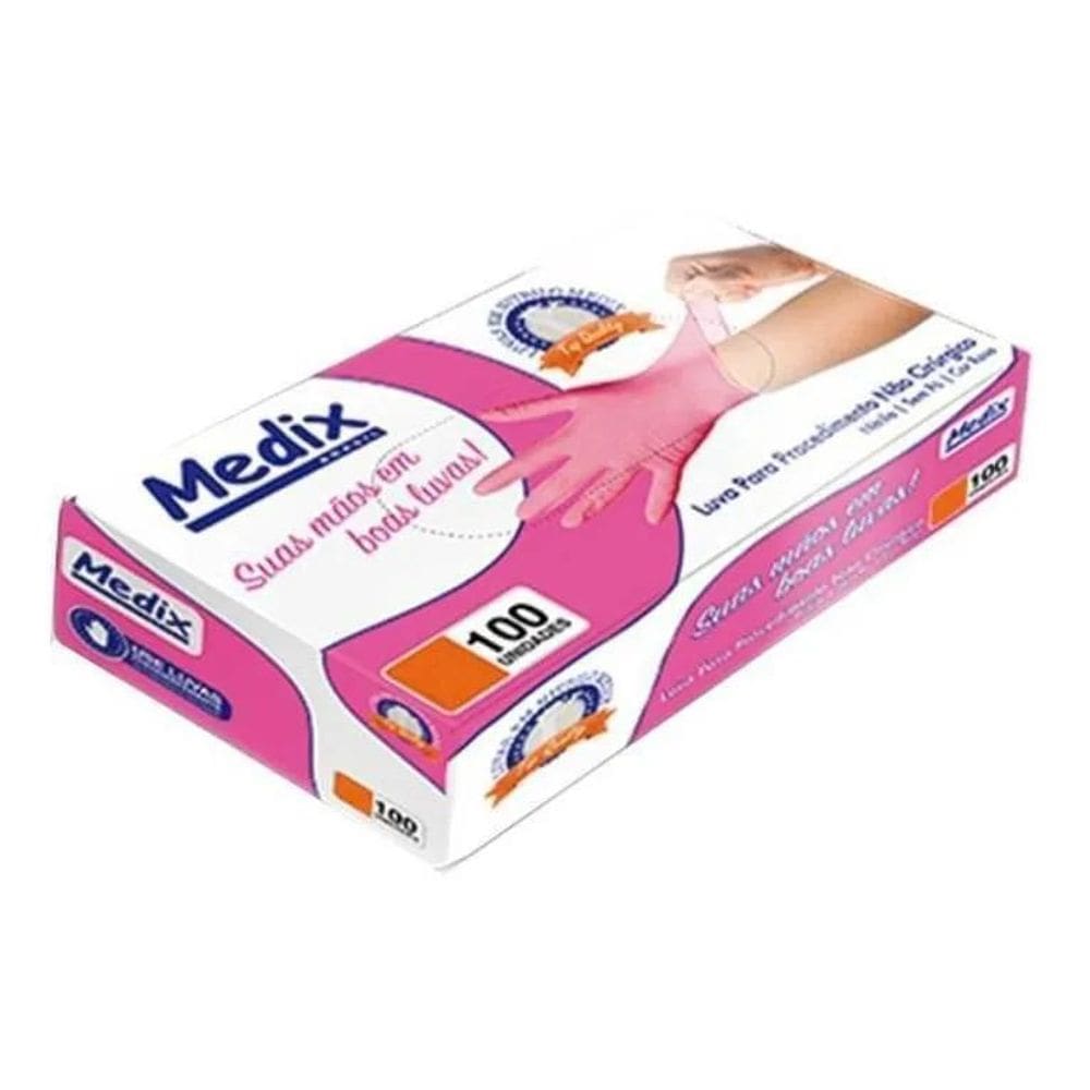 2X Luvas Descartáveis Antiderrapantes Medix Procedimento Cor