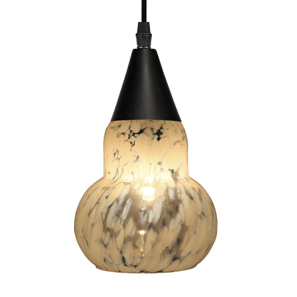 Lustre Pendente Taschibra Verona Transparente Leitoso Preto