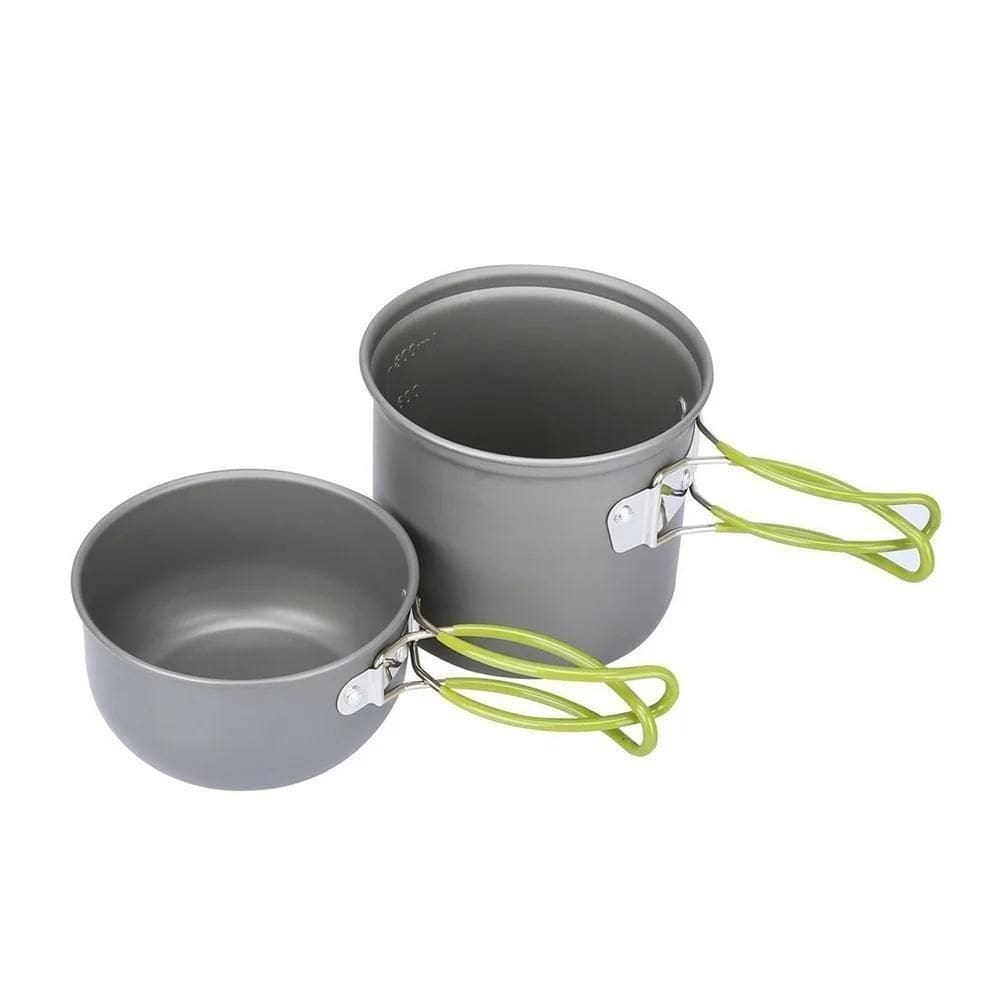 Kit Panelas Camping Aluminio Kit Cozinha Acampamento Outdoor Panela Viagem Praia Pesca Com Bolsa