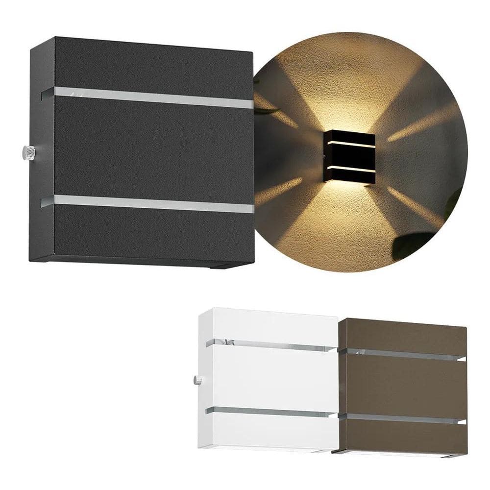 2X Kit 10 Arandela 2 Fachos 2 Frisos Uso Externo Garagem