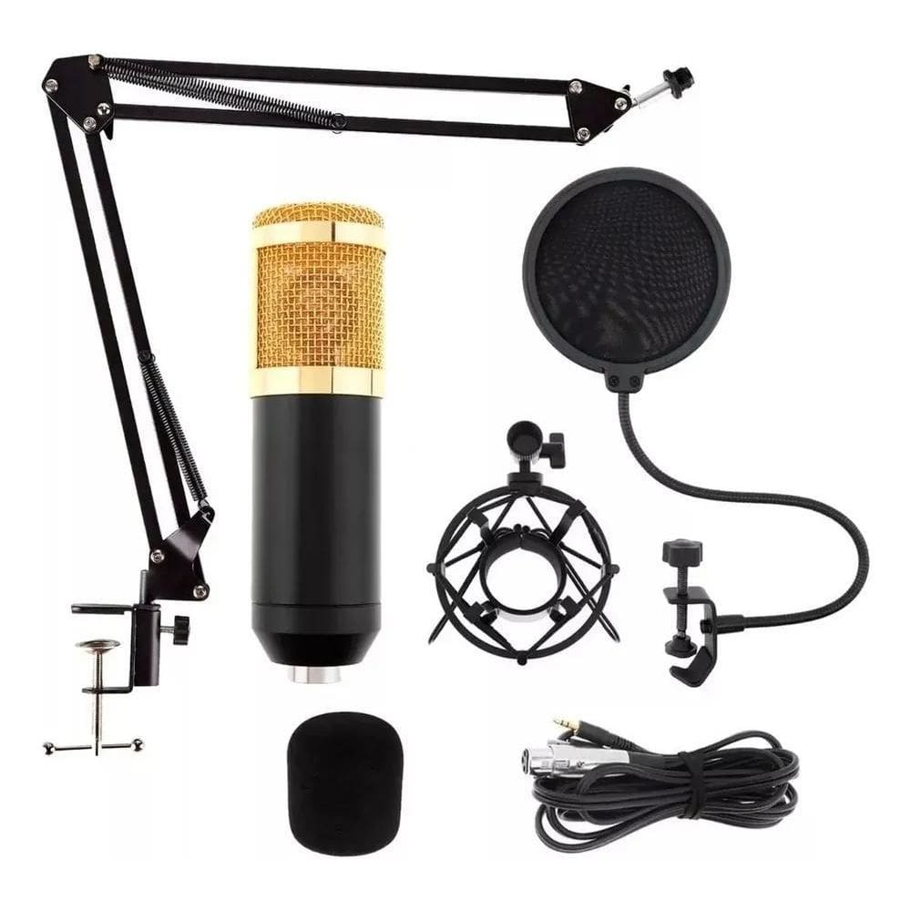 2X Kit Microfone Condensador Eps-610 Completo Estúdio Profis