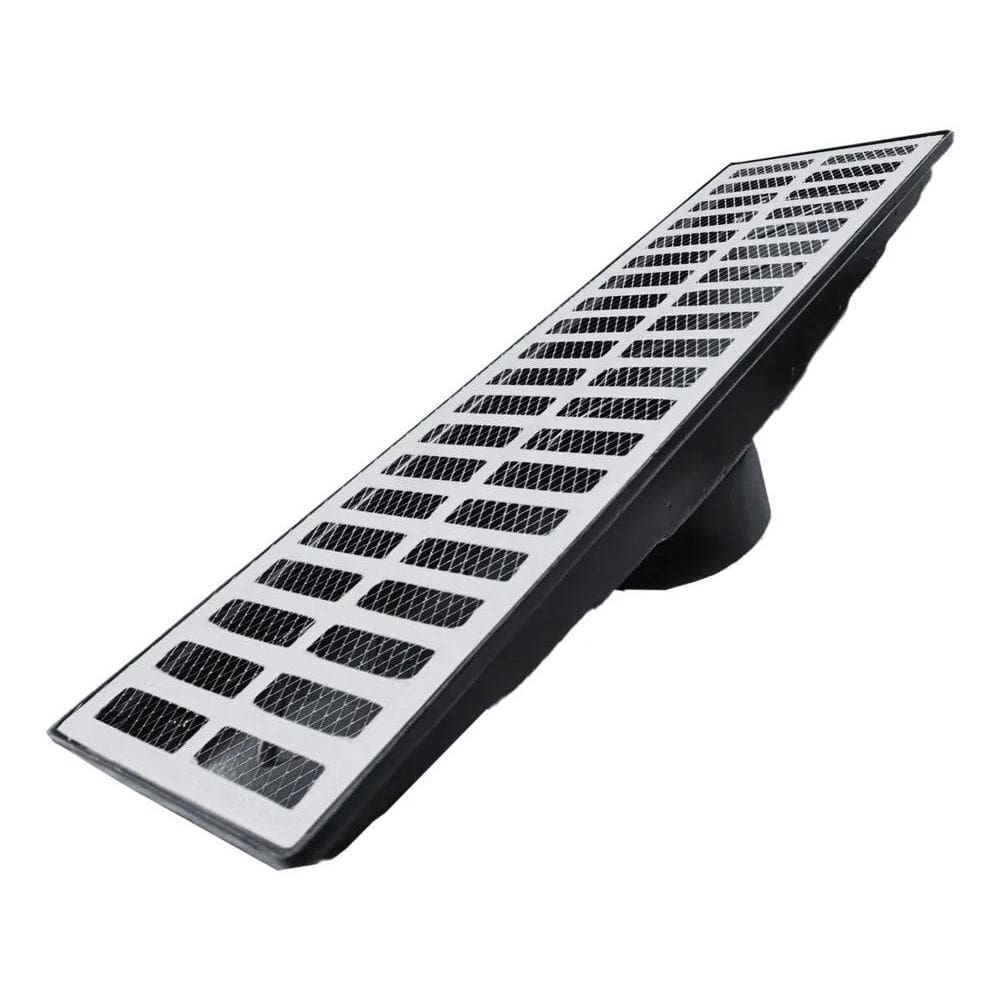 2X Coletor Ralo Linear Saida 75Mm Fundo 15X50Cm Grelha Alumi