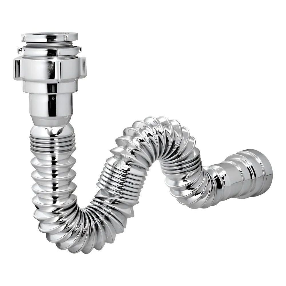 2X Sifão Metalizado Universal Extensível Lavatório Tanque Pi