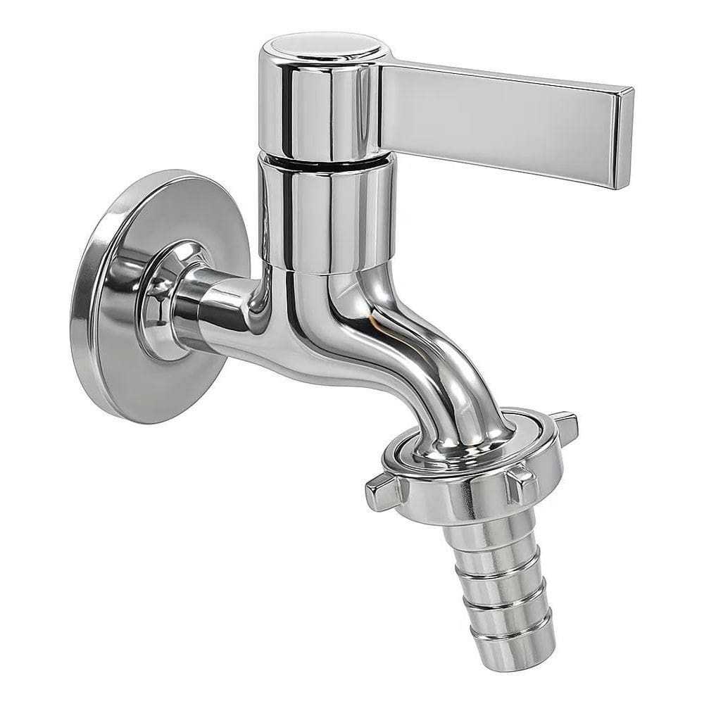 2X Torneira 100% Metal Inox Jardim Tanque Máquina 1/2 3/4 50