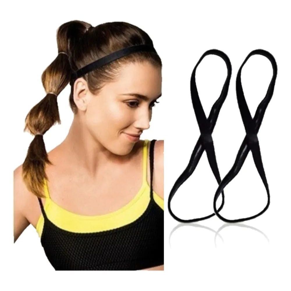 2X Kit 2 Faixa Elástica De Cabeça Esporte Corrida Futebol Yo