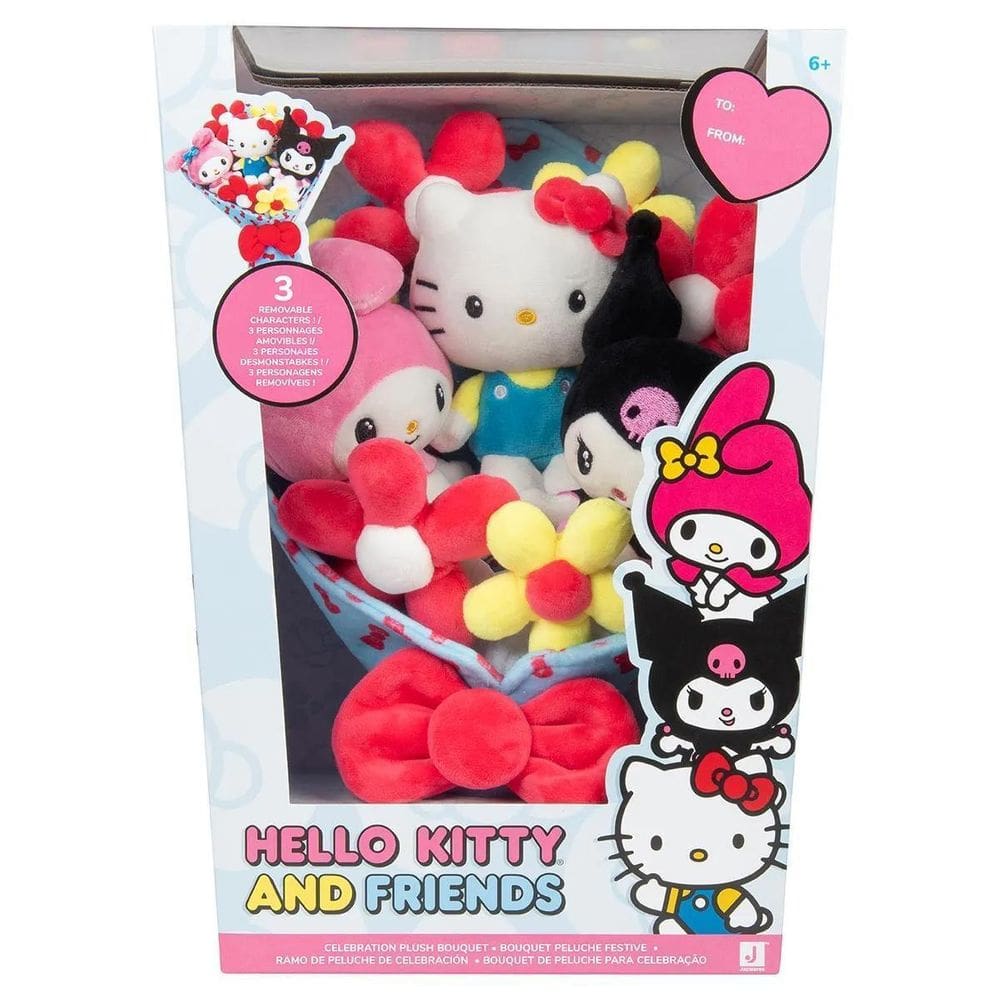 Buquê 30Cm Com 3 Pelúcias Removíveis Hello Kitty Sunny 4324