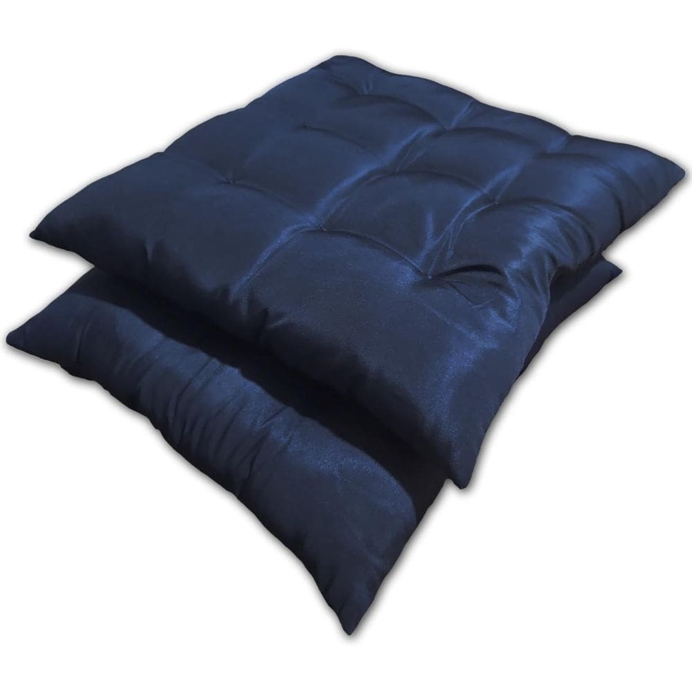 Kit 02 Almofadas Assento Futon Flat Para Cadeira 40X40 Azul
