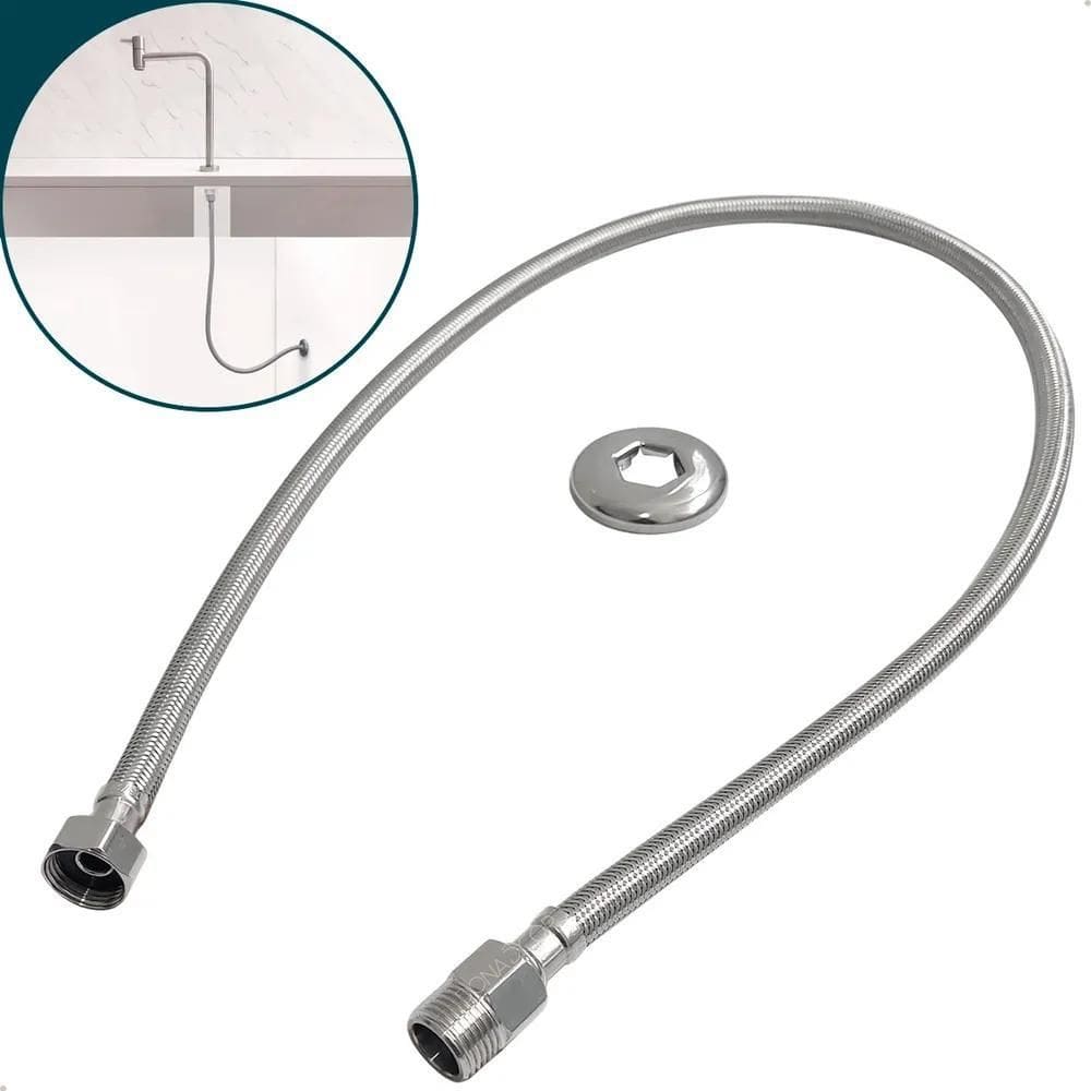 Engate Mangueira Flexível 1M Aço Inox 304 Quente Fria Rabich
