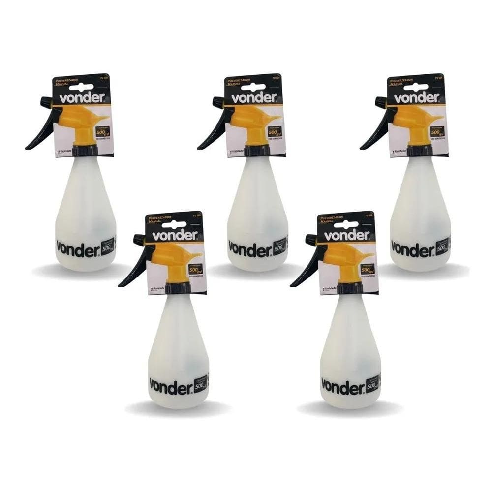2X Kit 5 Borrifador Pequeno500Ml Vonder Salão Beleza Jardina