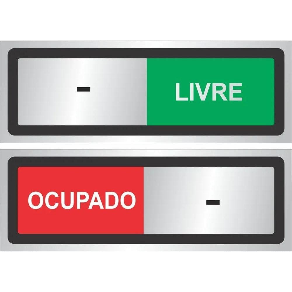 Placa Indicação Ambiente Trilho Porta Ocupado Livre 20X7Cm