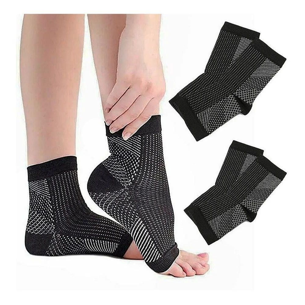 2X Meias Compressão Alívio Dor Plantar Esportiva.
