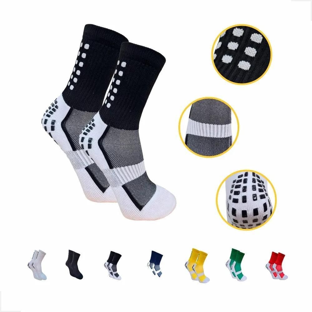 2X Meia Antiderrapante Esportiva Infantil Juvenil Futebol 27
