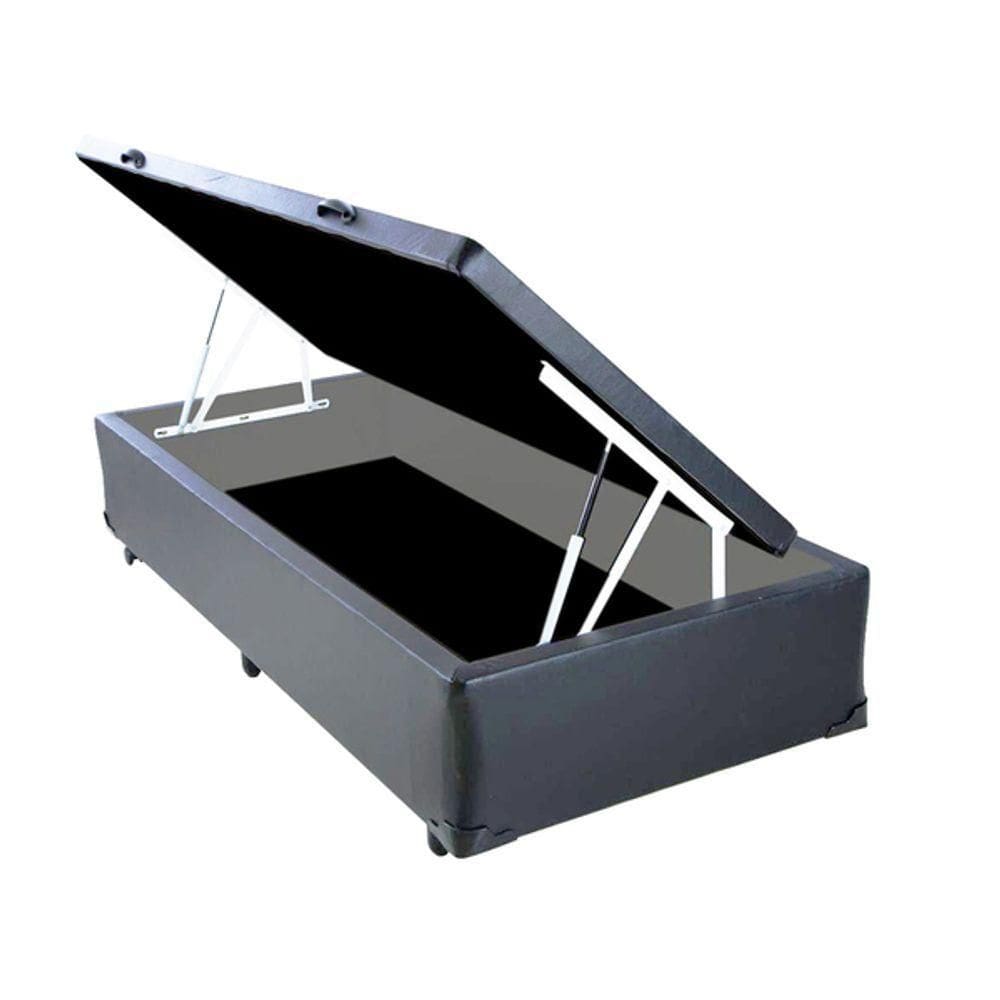 Cama Box Baú Solteiro Sintético 42x88x188 Cinza