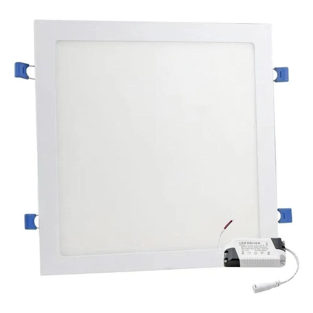 2X Plafon Painel Led 25W 24W Embutir Quadrado - Branco Quent