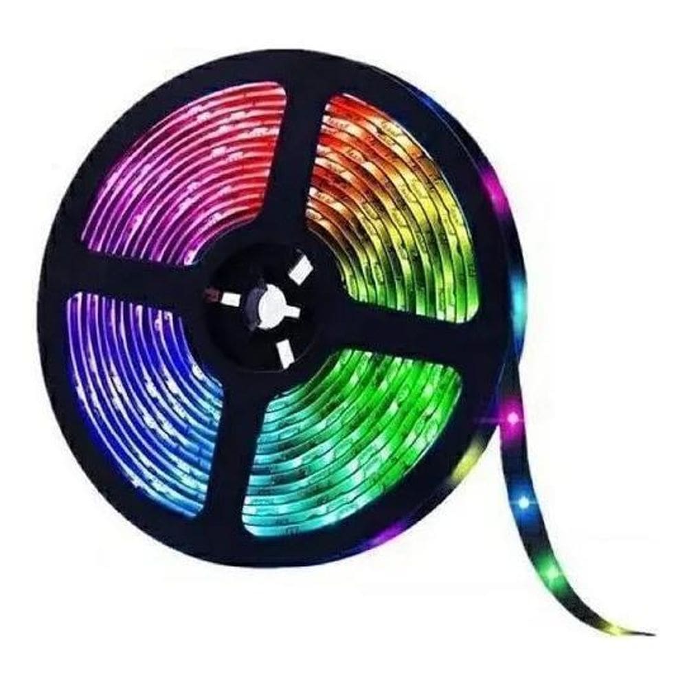 2X Fita Led Rgb Colorida 5050 16 Cores 5Metros+Controle