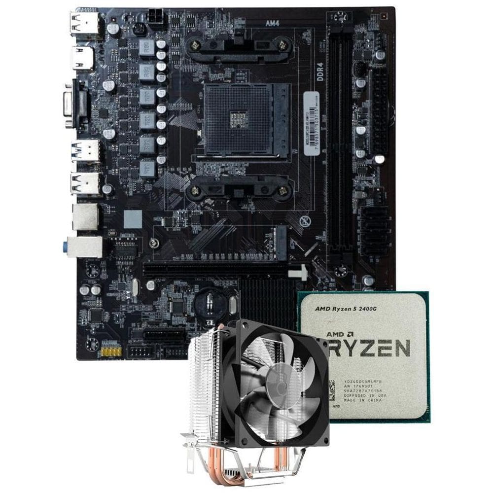 Kit Placa Mãe A320M Com Ryzen 5 2400G E Air Cooler