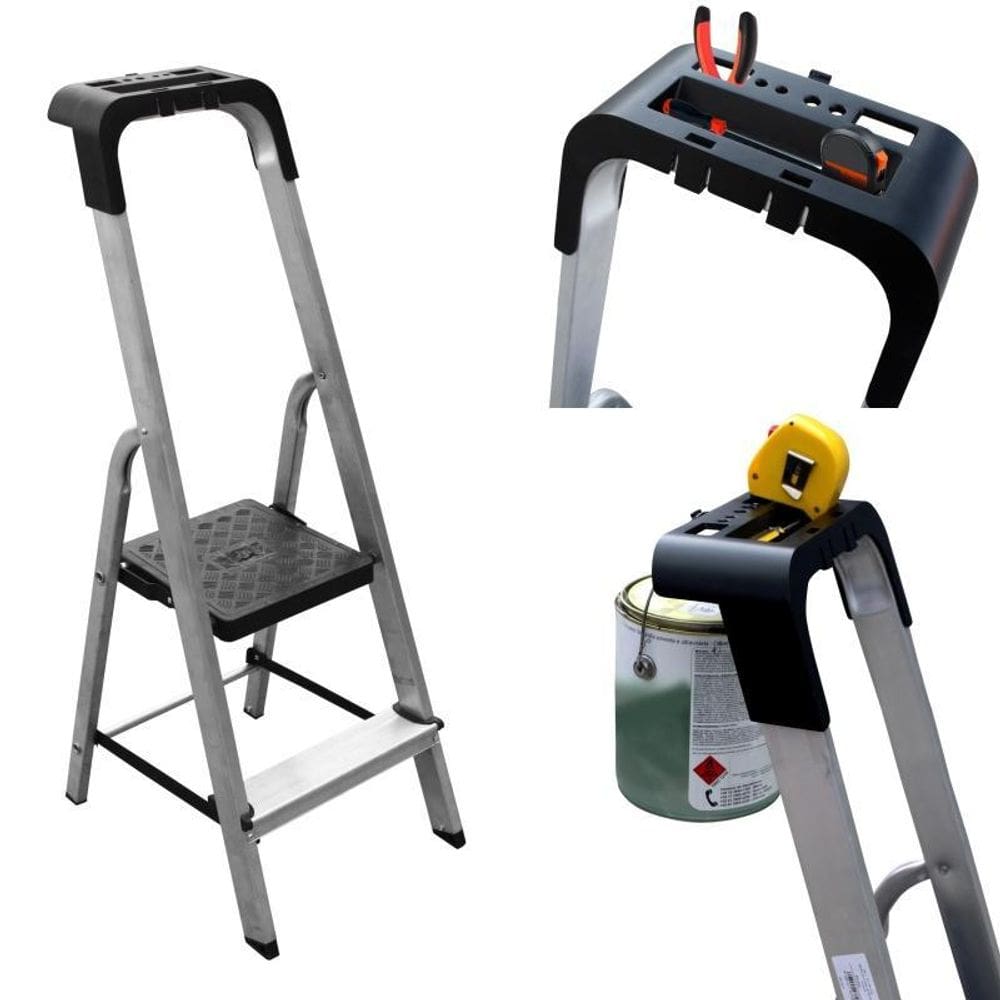 Escada Doméstica 5 Degraus Em Alumínio Botafogo Pro Esc0025