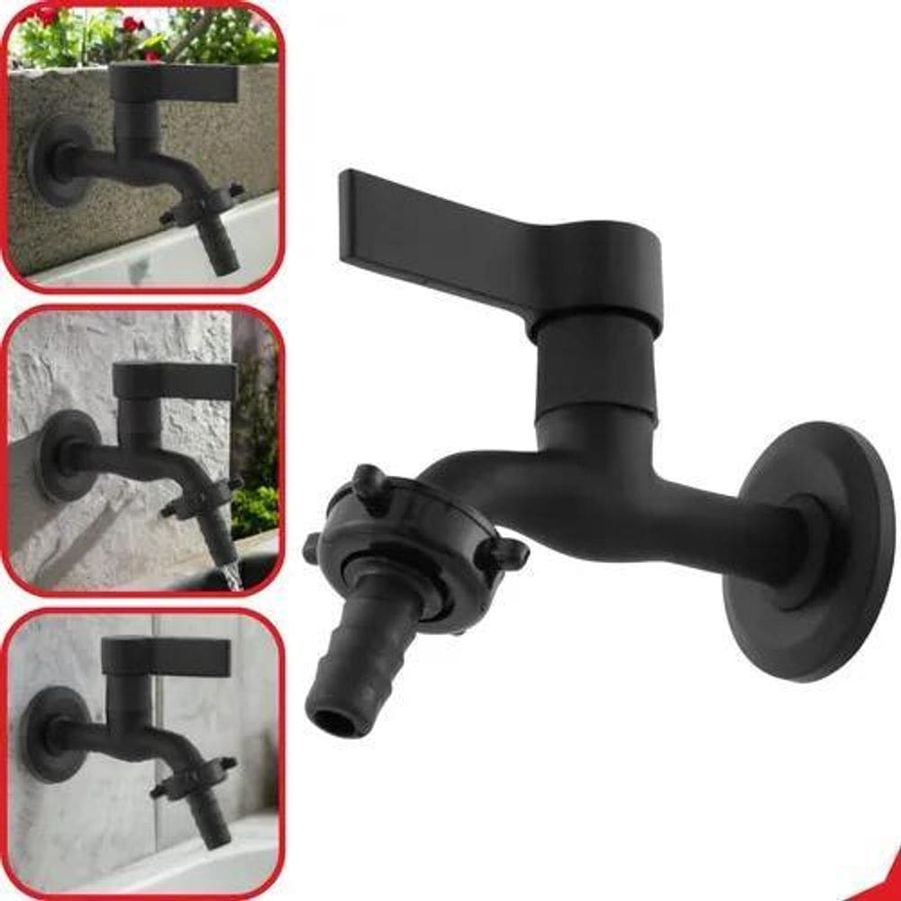 2X Torneira De Jardim E Tanque Metal Maquina De Lavar Preta