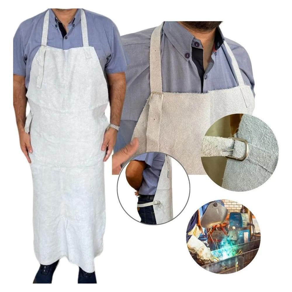 2X Avental Raspa Sem Manga Sem Emenda Couro 1,2M Epi Com Ca