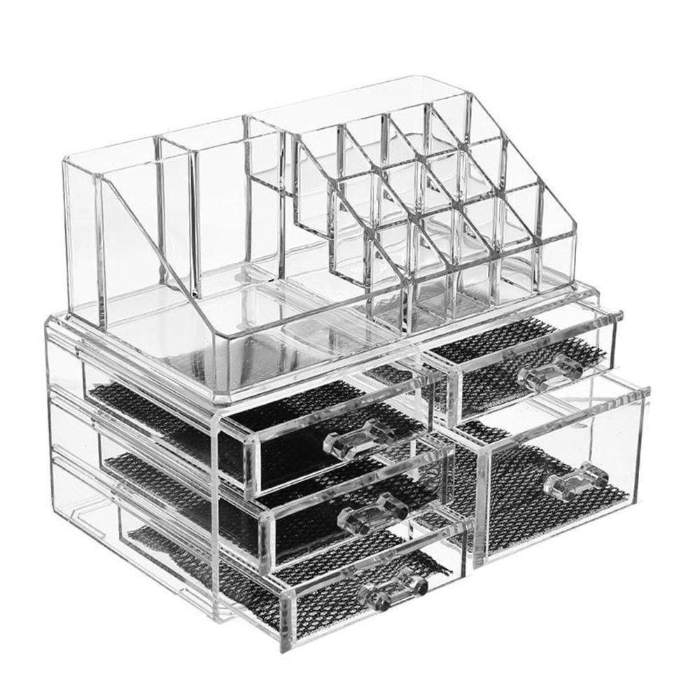 Organizador Maquiagem Acrilico 5 Gavetas 16 Divisorias Porta Batom Cosmeticos Pinceis Caixa Esmalte