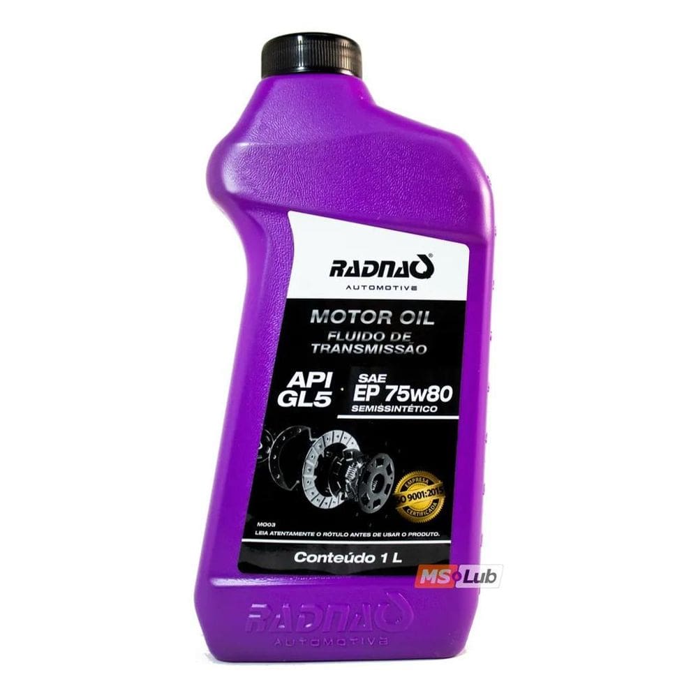 2X Óleo Transmissão Manual Radnaq 75W80 Gl5 Semissintético