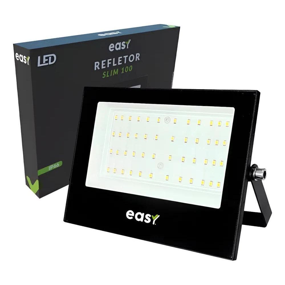 2X Refletor Led 100W Bivolt Branco Frio 6500K Easy Avant