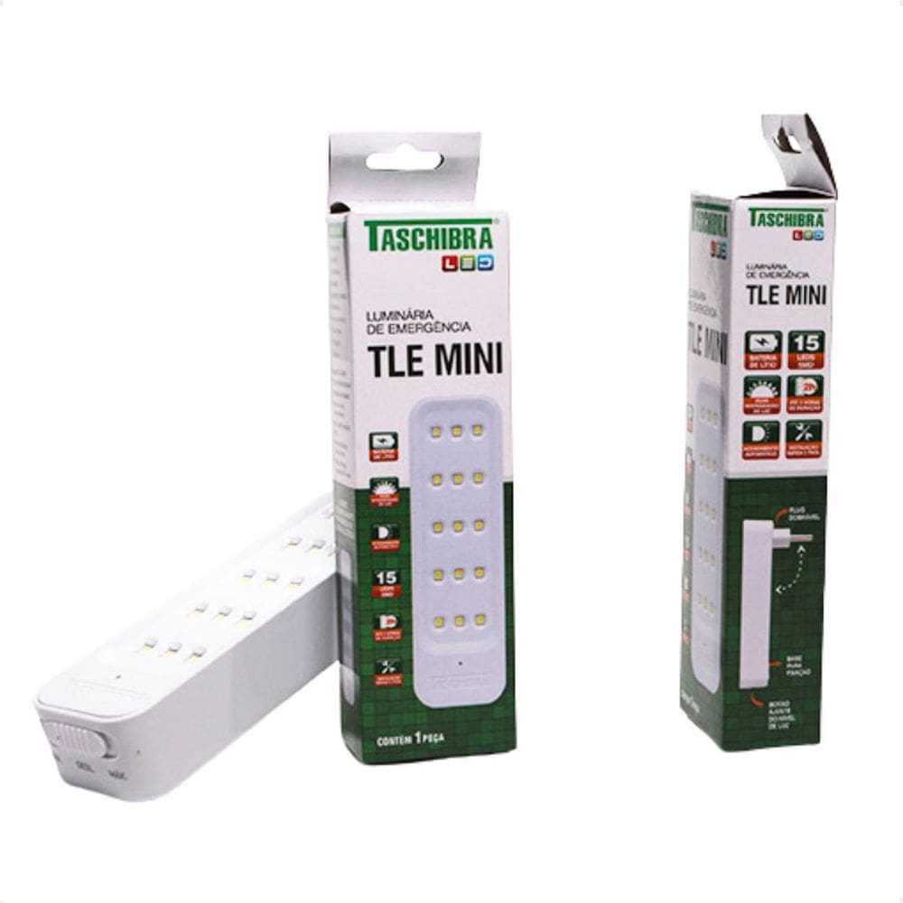 Luminária De Emergência Taschibra Tle Mini Recarregável Bivo